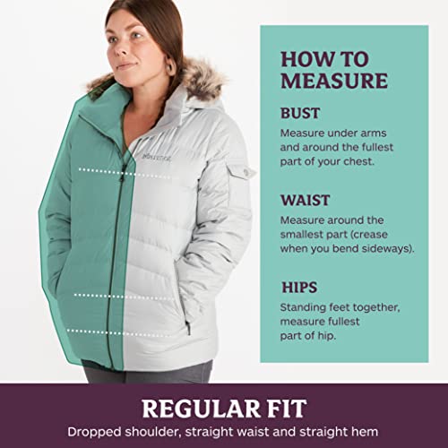 Marmot Womenâs Ithaca Puffer Jacket | Down-Insulated, Water-Resistant, Dark Steel, Large 