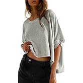 Dokotoo Summer Shirts 2026 Womens Solid T Shirts for Women Loose Oversized Tops Basic Tee