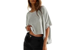 Dokotoo Summer Shirts 2025 Womens Solid T Shirts for Women Loose Oversized Tops Basic Tee