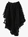 Coswe Women's Solid Color Lace Asymmetrical High Low Corset Skirt