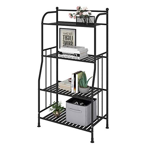 TZAMLI 4 Tier Metal Shelf Tower, Free Standing Shelving Unit Heavy Duty