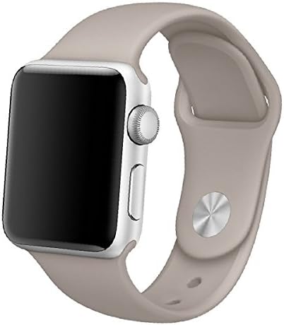 42mm Apple Watch Band,PTTECH Soft Silicone Sport Band [3 Pieces for 2 Lengths] Large/Small Wrist Strap Replacement for iWatch Series 3 2 1 Sport 42mm - Grey