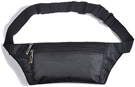 Running Belt Bum Bag Waterproof Fanny Pack Lightweight Adjustable Travel Waist Belt Bag Unisex (Black)