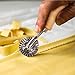 Ravioli Stamp Maker Cutter with Roller Wheel Set, Mold with Wooden Handle and Fluted Edge, Pasta Press Kitchen Attachment (4 Set and Cutter)