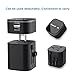 Travel Adapter Worldwide All in One Universal Travel Adaptor Wall AC Power Plug Adapter Wall Charger Dual USB Charging Ports USA EU UK AUS(Black)