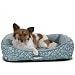 Paws & Pals Dog Bed for Pets & Cats - Printed Lounger with Self Warming Cozy Inner Cushion for Home, Crate & Travel - Small, Blue
