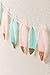 Ling's moment 10FT Feather Garland Rose Gold Glitter Dipped Light Pink and Blue Feather Banner for Boho Wedding/Party/Baby Shower/Nursery Decor, Teepee Decorations