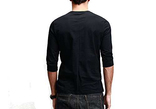seven rocks men's waist coat style cotton black tshirt