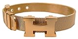 NEW HM0101LB H LOGO MESH BRACELET GOLD