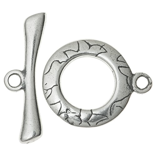 1 set .925 Sterling Silver Toggle Round Clasp Bead 15mm/Findings/Antiqued