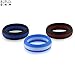 Siliringz Silicone Wedding Ring for Women, Strips Series Silicone Rings, Optimizing Surface, Edge Trimmed Completely, 3 Rings Pack