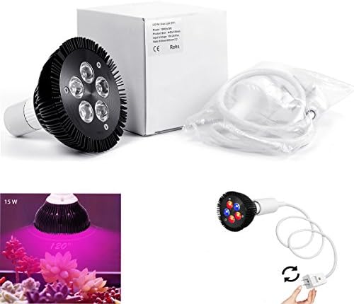 HEYFON Led Grow Lights Bulb &amp; Silicon Lampholder,Grow Lights for Indoor Plants, Grow Lamp for Hydroponics Greenhouse Organic,Plant Lights,Switch any E27 Bulb ( E27 15w 3 Red and 2 Blue )