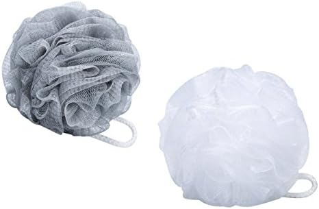 Loofah Bath and Shower Sponge 2-Pack (70g/pcs), Mesh Pouf Exfoliating Bath sponge Body Scrubber Puff