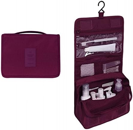 Women Men Large Waterproof Makeup Bag Travel Beauty Cosmetic Bag Organizer Case Necessaries Make Up Toiletry Bag Wine red