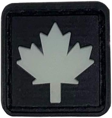 MORTHOME 1" inch PVC Hook and Loop Morale Patch Military Combat Armband Clothing Badge for Jackets Jeans Hat Cap (Black, Canadian Maple)