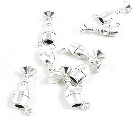 20 Pieces Antique Silver Tone Jewelry Making Charms Pendant Findings Craft Supplies Bulk Lots Arts H2PO2 Wineglass Wine Glass