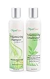 Best Volumizing Shampoo and Conditioner Set for Fine Hair - Boost Volume - Promotes Hair Growth - 100% Natural and Organic - Sulfate Free and Fragrance Free - 16oz