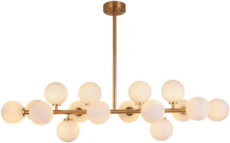 Razaban 16 Lights Magic Beans Chandeliers, Brass Finish Fixture Nordic Brushed Molecular Lights, Ceiling Lamps for Living Room Dining Room Study Bedroom Pendant Lighting(Brass-Bigger)
