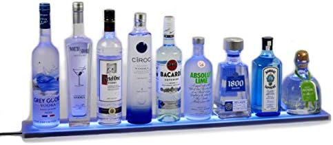 Armana Productions 3' LED Liquor Bottle Shelf - Made in the U.S.A. LED Lighted Liquor Bottle Shelf Home Bar Lighting