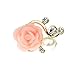 Sealike Korean Cute Rose Rhinestone Pearl Earrings Eardrop Ear Studs for Women Girls with Stylus (Pink)