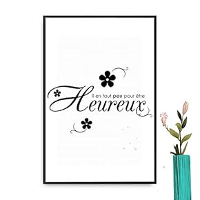 Framed Canvas Wall Art for Living Room, Bedroom French Quotes Canvas Prints for Modern Home Decoration Ready to Hang - 16"x24" inches