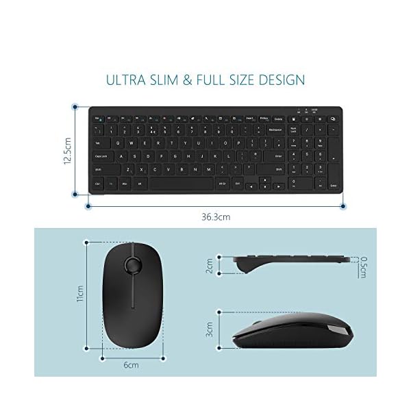 Keyboard-and-Mouse-Jelly-Comb-24G-Wireless-Ultra-Slim-Full-Size-Keyboard-Mouse-Set-Combo-QWERTY-UK-Layout-for-Computer-Laptop-Desktop-with-USB-Ports-Black Keyboard and Mouse, Jelly Comb 2.4G Wireless Ultra Slim Full Size Keyboard & Mouse Set Combo QWERTY UK Layout for…