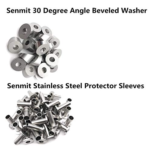 Senmit Threaded Stud Tension End Fitting Terminal, 1/8" Stainless Steel Cable Railing, Cable Deck Railing Hand Swage T316 Marine Grade 60 Pack