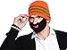 Unisex Ski Wacky Beard Knit Winter Hat Beanie Orange