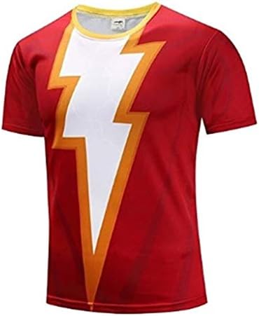 Superhero Men Compression Shirts Sports Gym Half Sleeves Tshirt Red