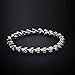 Caperci White Gold Plated Heart Shape Cubic Zirconia Diamond Tennis Bracelet for Women, 7.25