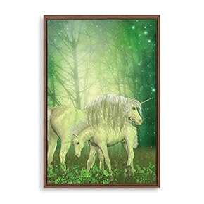Framed Canvas Wall Art Unicorn Canvas Prints Home Artwork Decoration for Living Room,Bedroom - 16x24 inches
