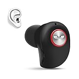 Mini Invisible Bluetooth Earbud,V4.1 Stereo Wireless Bluetooth Earphone with Built-in Mic,Sports Noise Cancelling in-Ear Headphone for iPhone Samsung and Other Android Phones (Black)
