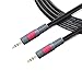 Ruaeoda 3.5mm Aux Audio Cable 50 ft - Nylon Braid Male to Male 1/8 Shielded AUX Headphone Extension Cord for Outdoor Auxillary Stereo