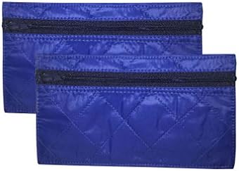 Budgeting Envelopes, Zippered Wallet, 2-Pack Reusable Spending Allowance Cash Envelope System, Nylon Organizer Bag (Small, Dark Blue)