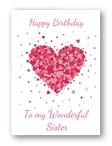 Second Ave Sister Birthday Card For Her Greetings Card - Bursting Heart Design
