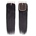 Brazilian Straight Human Hair Bundles With Closure 10A Unprocessed Straight Hair 3 Bundles with Middle Part Lace Closure B-Fashion Remy Human Hair Extensions (16 18 20 and 14 Closure)