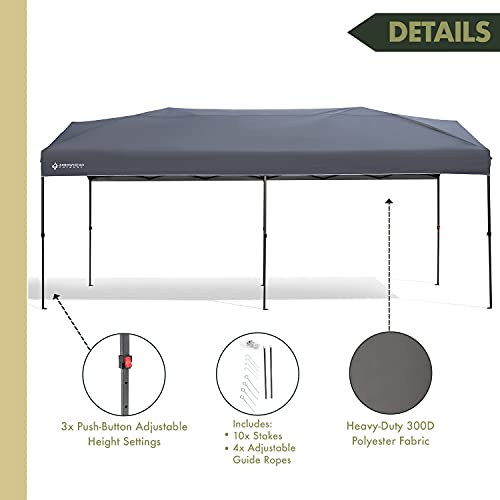 Arrowhead Outdoor 10’x20’ PopUp Canopy & Instant Shelter, Easy One
