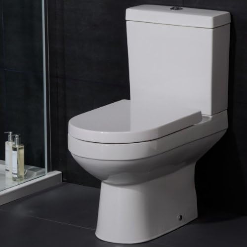 WC Toilet Pan Modern Ceramic Close Coupled Compact Water Saving Cistern - White by B00VXE19IY