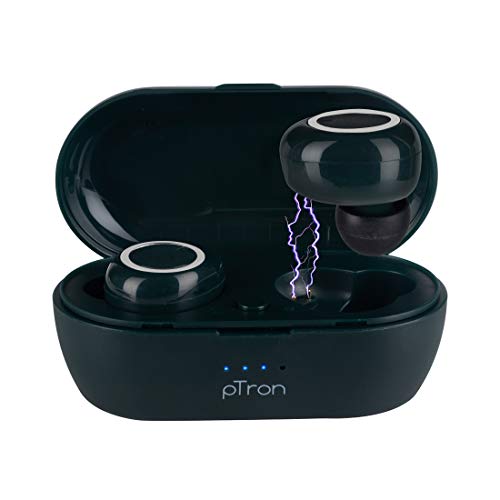 pTron Bassbuds in-Ear True Wireless Bluetooth Headphones (TWS) with Mic - (Green)