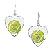 Earring Heart Charm Tennis Equals Life