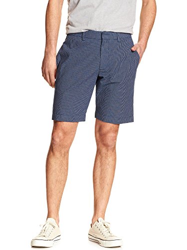 Banana Republic Men's Checked Aiden Deck Fit Shorts Navy Blue 38W