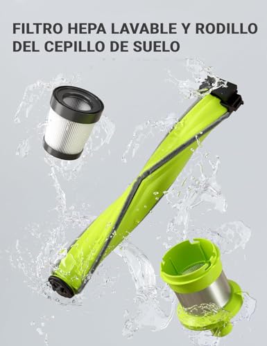 kalado Aspiradora Inalámbrica 26KPa, 6 En 1 Aspirador Vertical Antienredos 250W, Pantalla LED, 40 min Aspirador De Mano Silencioso,Batería Extraíble, Apto para Suelos Duros/Alfombras/Pelo De Mascotas