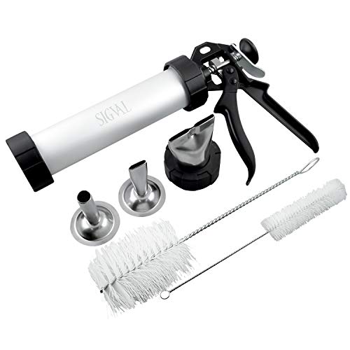 SIGVAL Beef Jerky Gun, 1 Pound Capacity Jerky Maker, Aluminum Barrel, Easy to Clean Handle and Stainless Steel Nozzles