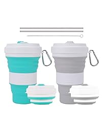 Crenics   Juego de 2 vasos de viaje plegables de s