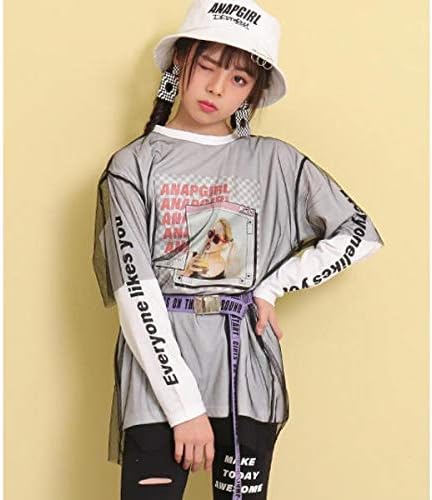 Amazon アナップキッズ ガール Anap Kids Girl チュール重ねガールプリントワンピース ホワイト S ワンピース チュニック 通販