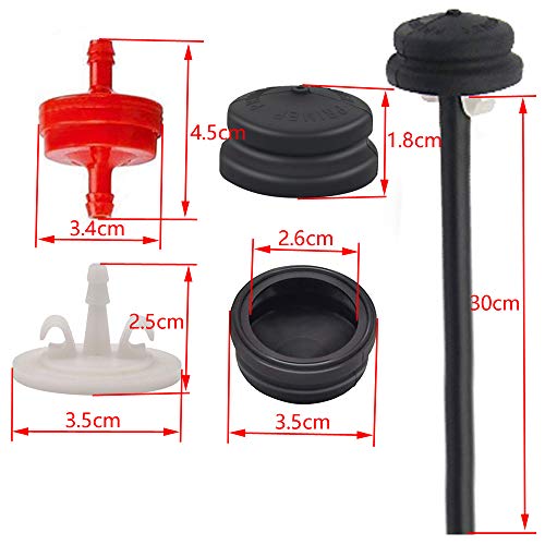 Two Sets of 120-440 Primer Bulbs with 44-2750 Primer Bodies 298090s Fuel Filters Primer Lines for Toro Lawnboy Briggs Stratton fits Lawnmowers and Snowblowers HSK635 Carburetor 66-7460 Primer Bulbs