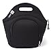 LunchFox Designer Neoprene Lunch Bag Tote for Adults (Men & Women), Black - Midnight on Mulholland