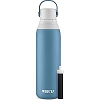 Brita Stainless Steel Water Filter Bottle, Blue Jay, 20 Ounce, 1 Count