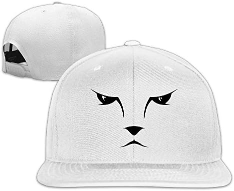 SHHH Cat Face Adjustable Flat Brim Baseball Cap Hip Hop Hat For Unisex