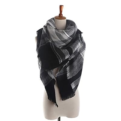 xsby Women's Fall Winter Scarf Classic Tassel Plaid Soft Blanket Shawl Scarves xsby Women's Fall Winter Scarf Classic Tassel Plaid Soft Blanket Shawl Scarves
